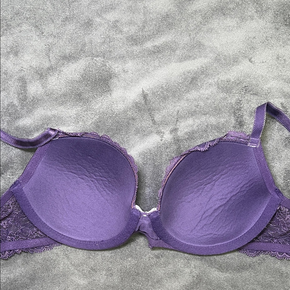Victoria's Secret Deep Purple Dream Angels Lace / Lined Demi Underwire Bra 34C - Picture 8 of 10